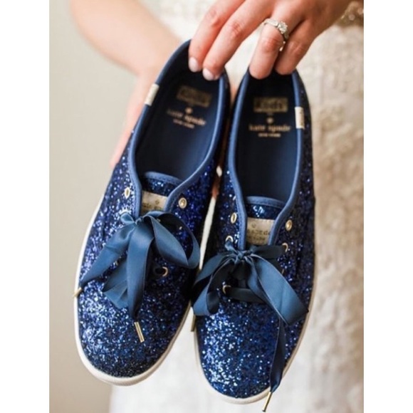 kate spade | Shoes | Keds X Kate Spade Blue Glitter Champion Sneakers |  Poshmark